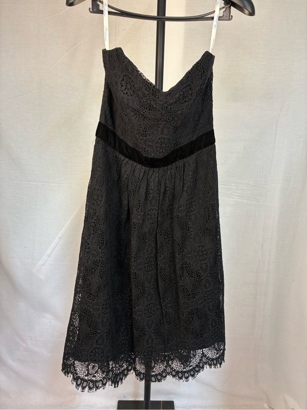 Shoshanna Black Lace Sweetheart Strapless Dress 8